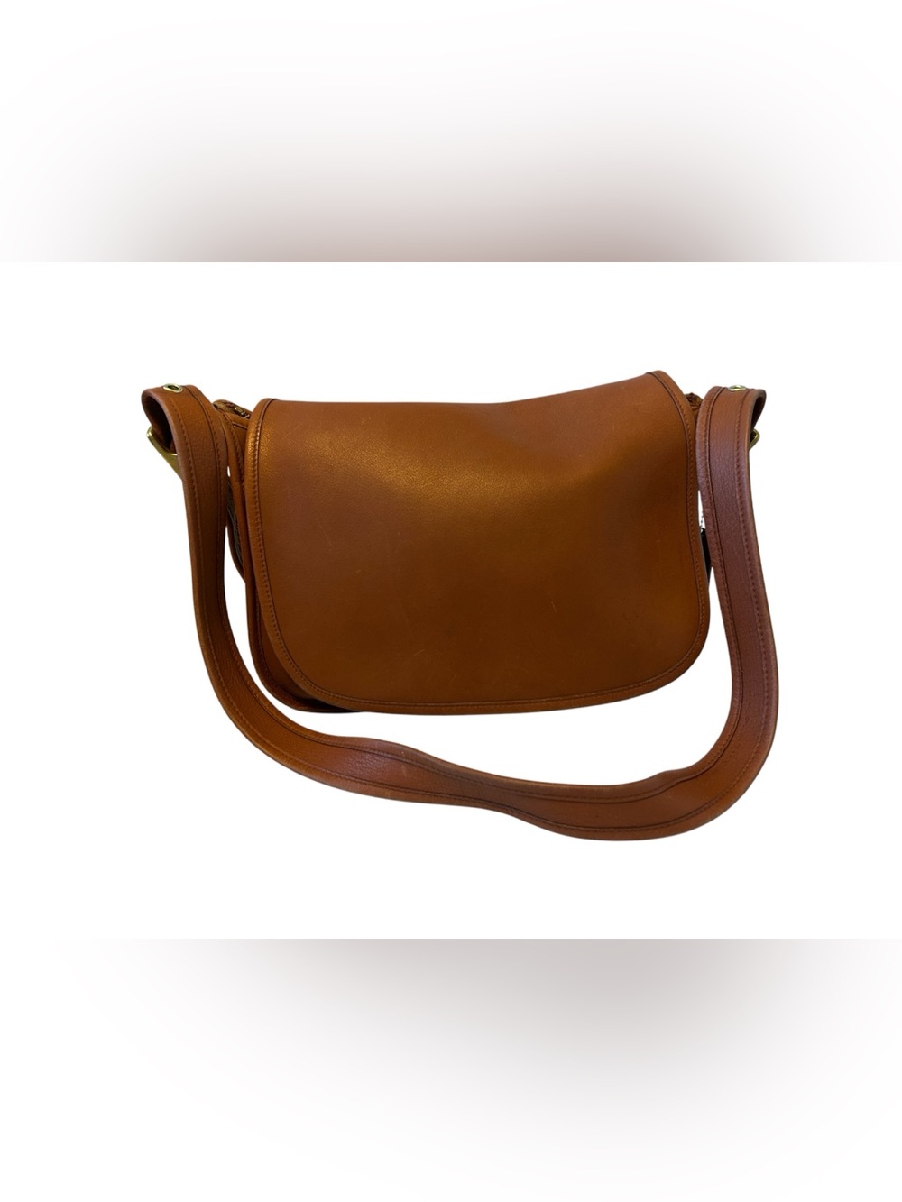 Vintage Coach Patricia Legacy British Tan Leather Messenger Bag